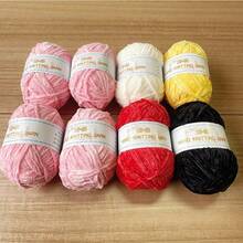 8pcs/400g High Quality Shiny Chenille Yarn Assortment, For Crochet, Knitting DIY Products (Bags, Hats, Decorations, Blankets), Handmade DIY Christmas Gifts, Soft & Plush Faux Fur Eyelash Yarn, With 3mm Crochet Hook (1pc=50g=90M=1.76oz*8pcs) - Multicolor - View 6