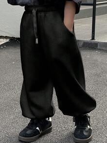 Dazy Kids Toddler Boys' Loose Casual Sports Pants, Autumn - Black - View 3