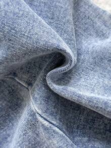 Vintaside Kids 2pcs Baby Boy Thermal Lined Denim Pants, Fashionable All-Match Casual Countryside Style Jeans For Spring, Autumn & Winter - Blue - View 5