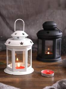 Joivida 1pc, Hanging Vintage Candle Holder, Advanced Candle Holder, Hand-Held Butter Lamp, Round Iron Glass Lantern, Home Decoration, Elegant Metal Candle Holder Jar, Holiday Gifts, Suitable For New Year Gifts, Festival Celebrations, Table Decorations - Multicolor - View 12