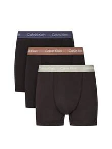 Calvin Klein 3 Pack Men's Boxers - Olive Green, Brown, Navy - View 1