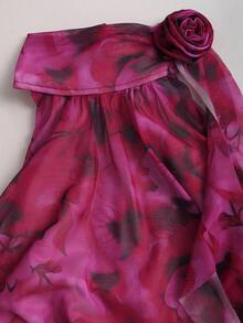 Sweetra Women's Elegant Floral Print Halter Mini Dress, Summer