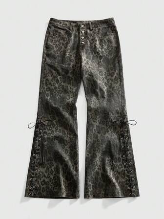 Street Life Jeans holgados y brillantes con diamantes para hombres