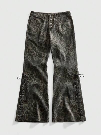 Street Life Jeans holgados y brillantes con diamantes para hombres