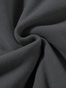 Chillumni 宽松男士半拉链拼接法兰绒套头衫，抓绒面料，拉链款，男士四分之一拉链/半拉链卫衣，长袖上衣 - 灰色 - 查看 4