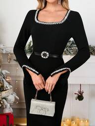 Gownix Elegantes Partykleid für Damen mit Perlenbesatz