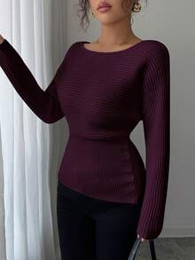 Elenzga Pull pour femmes, style vintage de Stockholm, couleur crème, convient aux enseignants, étudiants, bureau, décontracté, rendez-vous, simple, élégant, polyvalent, Top en tricot - Fushia - Voir 6