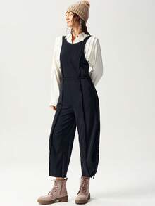 Bohemela 女式休闲纯色针织连体裤 - 黑色 - 查看 11