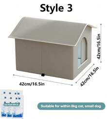 Outdoor Cat House Cooling Cat Nest Outdoor/Indoor Cat Warmth Cat House Four Seasons Universal Cat Bed Easy To Assemble,Foldable Oxford Cat House, Indoor & Outdoor, Rainproof, Thermo-Regulated, Waterproof, Stray Cat Shelter - Grey - View 13