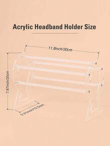 1个发饰收纳架 亚克力发箍展示架 爪夹收纳架 透明发夹展示架 适用于珠宝发夹手镯梳妆台家居装饰 - 無色 - 查看 5
