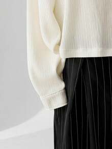 ESTAVOR Camicia casual a maniche lunghe tinta unita da uomo