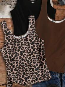 SHEIN EZwear 3pcs Women's Casual Versatile Tank Tops, Suitable For Summer - Multicolor - View 3