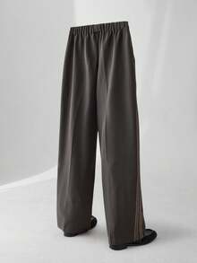 ESTAVOR Pantaloni casual larghi da uomo con vita elastica e strisce laterali - Grigio Scuro - Visualizzare 4