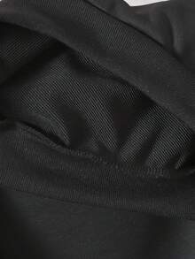 Vacaura 2 件套青少年男童休闲长袖连帽卫衣，撞色袖子，简约字母印花设计，搭配慢跑裤，适合休闲运动穿着 - 黑色 - 查看 9