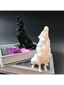 Modern Abstract Geometry Wolf Statue - 3D Printed Plastic Sculpture, Suitable For Home And Office Decoration, Indoor And Outdoor Use, No Electricity Required, Suitable For Living Room, Bookshelf, Entrance, Indoor And Outdoor Decoration | Abstract Wolf Design | Plastic - Multicolor - View 6
