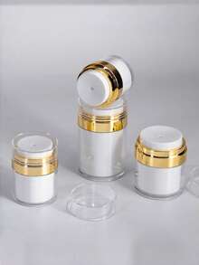 15ml/30ml/50ml/100ml 真空泵瓶、真空面霜罐、可再填充保湿霜分配器、按压式泵瓶，适用于乳液、精华液、化妆品、旅行和浴室存储” - 金色 - 查看 6