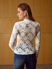 MOTF PREMIUM WOMEN'S ELEGANT COMMUTER TEXTURED T-SHIRT - White - View 2