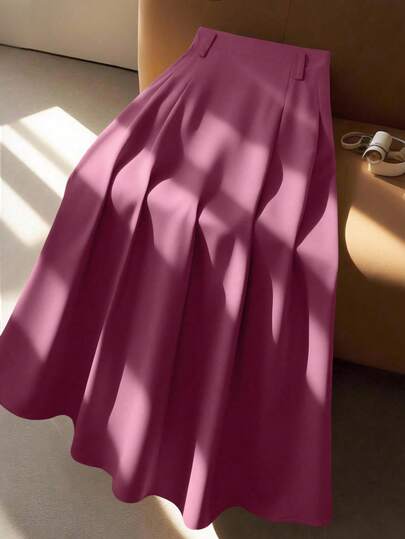 GlowEve CURVE 大码女式高腰A字裙，优雅通勤