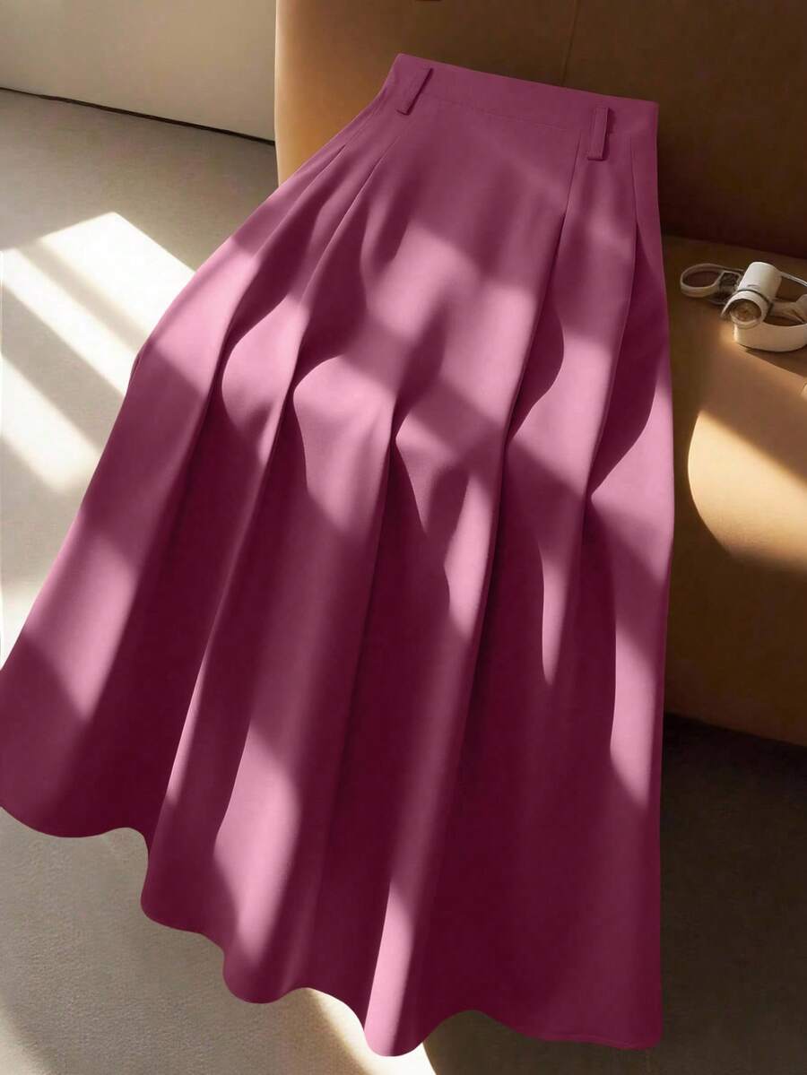 GlowEve CURVE 大码女式高腰A字裙，优雅通勤