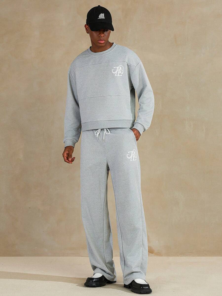 STYNVO Men's Casual Printed Pullover Sweatshirt & Pants Set