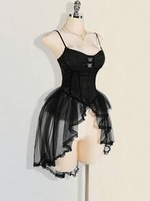 SHEIN ICON Women' S Jacquard Camisole Top, Sexy Palace Style Suitable For Party And Gathering Red Corset Dress Red Tulle Dress High Low Dress Corset Top Red Party Dress Fall Women Clothes Wedding Guest Dress Women