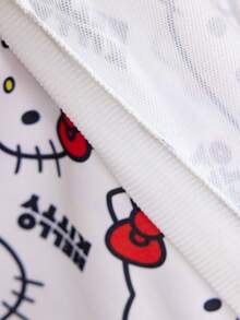 HELLO KITTY AND FRIENDS | SHEIN 2pcs/Set Young Girl Cute Kitty Cat Heart Letter Graphic V-Neck Colorblock Long Sleeve Sweatshirt & Wide Leg Knit Casual Tracksuit