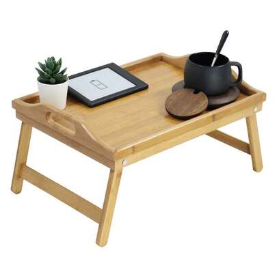 Khay giường tre Khay ăn sáng có chân gấp Khay giường để ăn và khay đựng máy tính xách tay cho phòng ngủ Khay đựng đồ ăn nhẹ Bàn giường Bàn vẽ