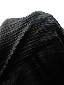 MaterniChic Pantalones anchos de pierna ancha, sueltos y texturizados de unicolor, para maternidad, de otoño - Negro - Ver 7