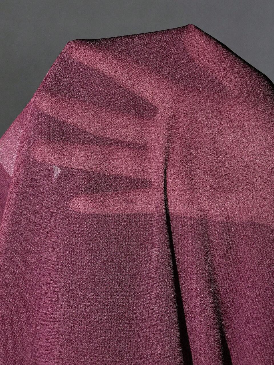 Anewsta Solid Color Floral Embroidered Chiffon Puff Sleeve Shirt