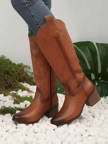 Women Equestrian Boots - Brown - View 2
