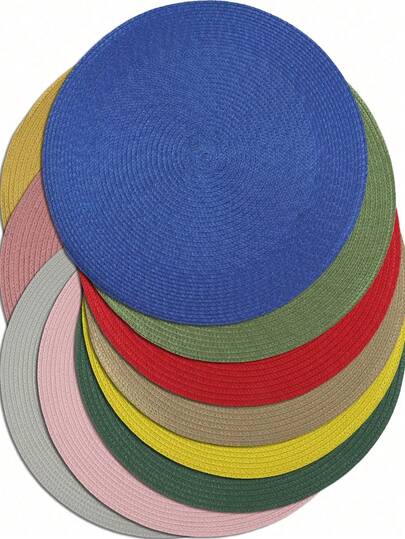 1/2/6件装波西米亚风PP餐垫，适用于婚礼、派对、乡村聚会、野餐、户外用餐、生日宴会、餐桌装饰