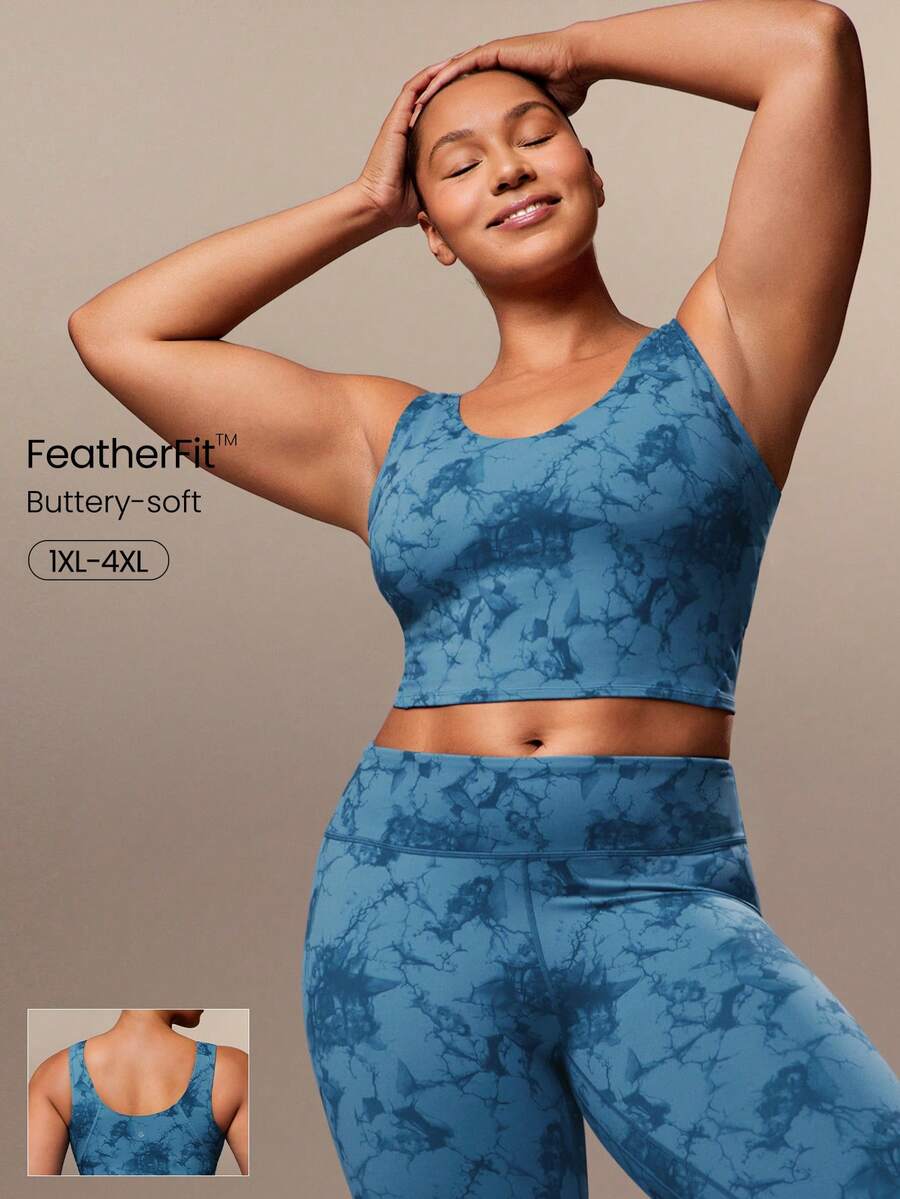 GLOWMODE Áo bra thể thao dáng ngắn FeatherFit™ cổ chữ U, lưng chữ U, thích hợp cho yoga cường độ thấp, dùng hàng ngày và có mút ngực tháo rời. - Nhiều màu - Xem 1