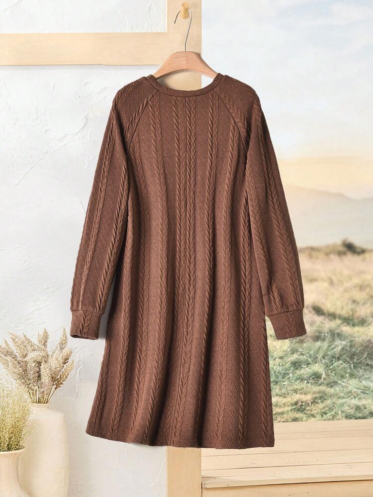 Women's Solid Color Minimalist Daily Wear Round Neck Long Sleeve Short Dress Christmas Outfit For Women  Winter Clothes For Women
