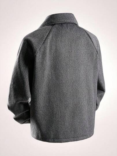 Street Life Manteau décontracté pour hommes à col châle et manches raglan, couleur unie, automne/hiver