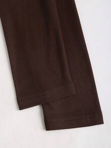 SHEIN Tall Sexy Fitted Square Neck Bodysuit For Women, Coffee Color, Long Sleeve, Spring/Autumn - Coffee Brown - View 4