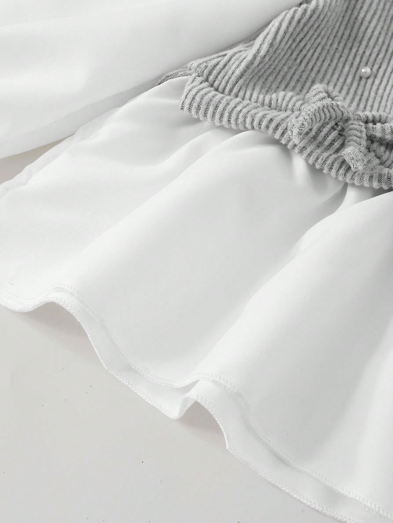 مجموعة قميص كاجوال للبنات، تصميم فيونكة رمادي فاتح...