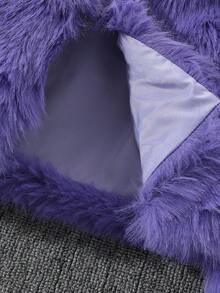 Elladie kids Girls Fashionable Faux Fur Vest Jacket, Elegant Casual Outerwear For Autumn/Winter - Purple - View 8