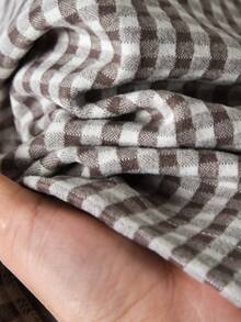 Rusticease Đầm ngắn tay dài cổ tròn họa tiết kẻ caro thường ngày dành cho nữ - Nhiều màu - Xem 6