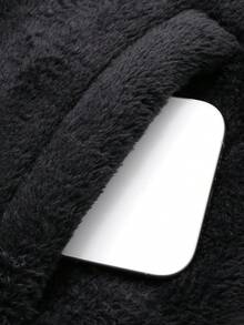 DAZY 2-In-1 Patchwork Faux Fur Lining Padded Vest, Short Style Women Padded Coat - Black - View 10