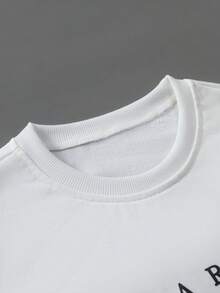 Manfinity Homme 男士渐变字母印花圆领长袖休闲套头卫衣，秋冬男士套头衫，男士蓝色卫衣 - 霧霾藍 - 查看 3