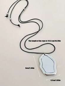 1pc/3pcs Cloud-Shaped Mirror Pendant Sweater Chain For Women, Unique Neck-Hanging Pendant, 3D Asymmetrical Small Mirror Necklace, Outfit Accessories - Multicolor - View 14