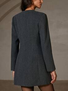 Aveloria Rosie 收腰连衣裙，简约优雅灰色连衣裙 - 灰色 - 查看 6