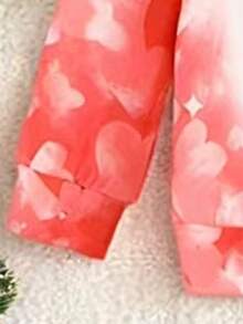 2 件套女婴套装，时尚可爱小鹿印花长袖上衣和红色扎染印花拼布裤，适合圣诞节、秋冬季 - 彩色 - 查看 5