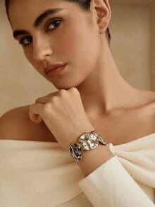 Opalesca Bracelets pour femmes, tenues, vieux argent, accessoires de mariage/mariée, Fairycore/Fée, perle, métallique/texture, automne/hiver, élégant, pour maman/femme/fille/mère, premium, vintage, superposé - Blanc K - Voir 1