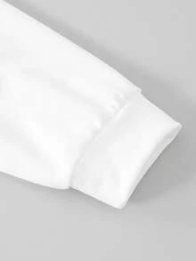 Sparklyn Tween Girls 休闲百搭日常涂鸦图案连帽短款卫衣 + 牛仔涂鸦宽松长裤套装 - 彩色 - 查看 4