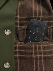 GlowEve 女式格子拼布休闲大衣，长袖，秋冬 - 彩色 - 查看 5