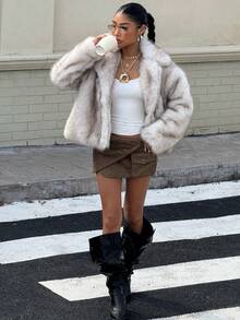 Muchica 秋冬蓬松领短款夹克