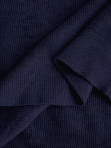 Manfinity Bizformal Men's Solid Color Half-Zip Long Sleeve Casual Knit Pullover Sweater - Navy Blue - View 6