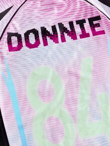 ROMWE MEN TEENAGE MUTANT NINJA TURTLES X ROMWE Men's Summer Cartoon And Slogan Graphic Ombre Colorblock Raglan Short Sleeve T-Shirt