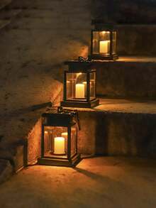 太阳能微型宫灯，户外防水LED迷你风扇灯，串灯，花园氛围灯，吊灯，壁灯，装饰景观灯，暖色，多色 - 黑色 - 查看 9